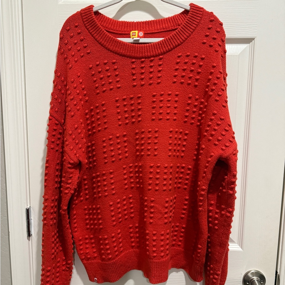 Lego x Target Red Textured Crew Neck Sweater